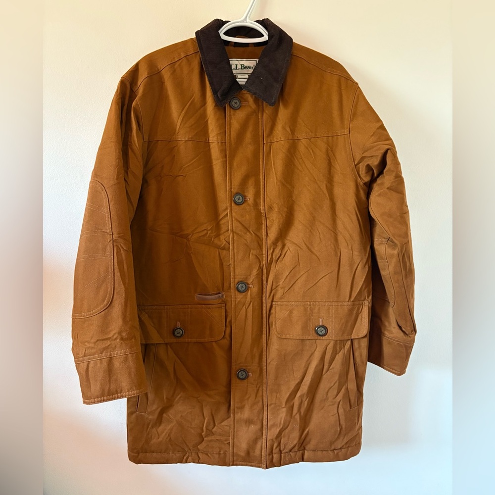 L.L. Bean Men's Tan Jacket with Black Collar